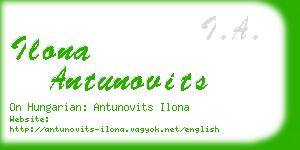 ilona antunovits business card